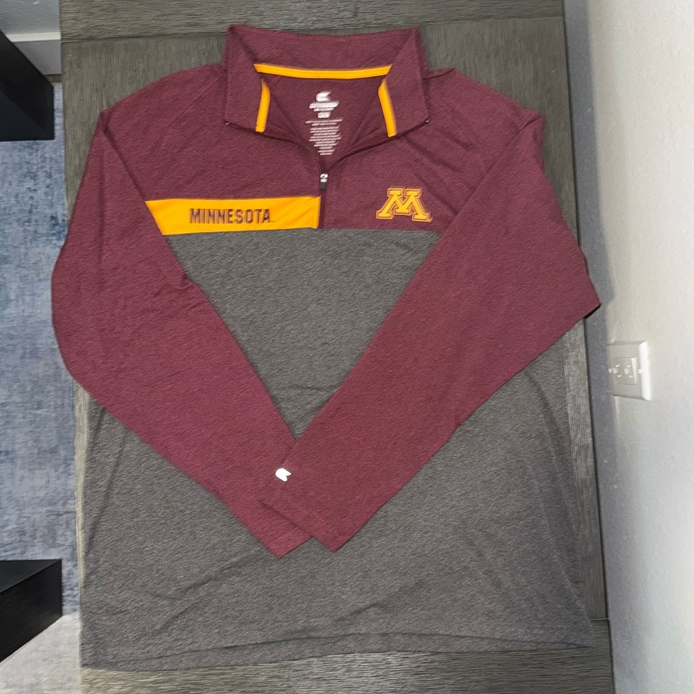 Colosseum University of Minnesota Maroon and Gold Quarter-Zip Pullover